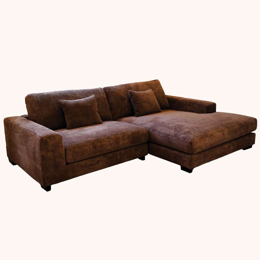 Goodnight Brown 2 piece reversible sofa-chaise