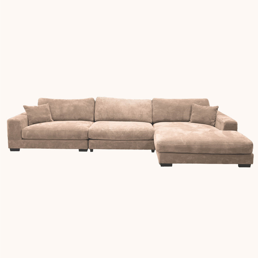 Goodnight Tan 3 piece reversible sofa-chaise
