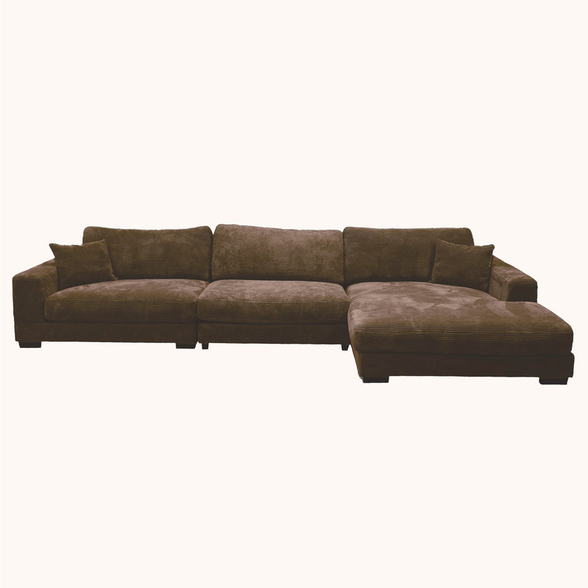 Goodnight Brown 3 piece reversible sofa-chaise