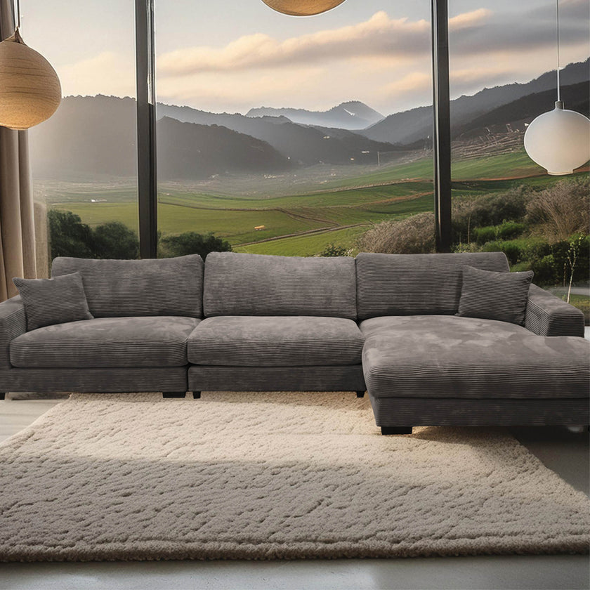 Goodnight Gray 3 piece reversible sofa-chaise