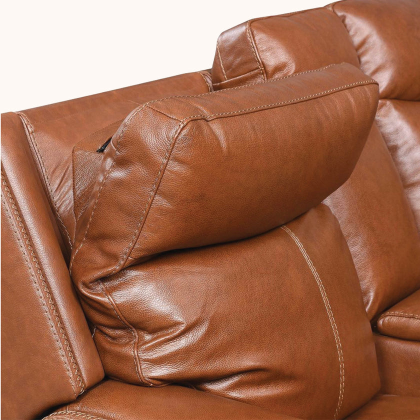 Coach leather power reclining sofa