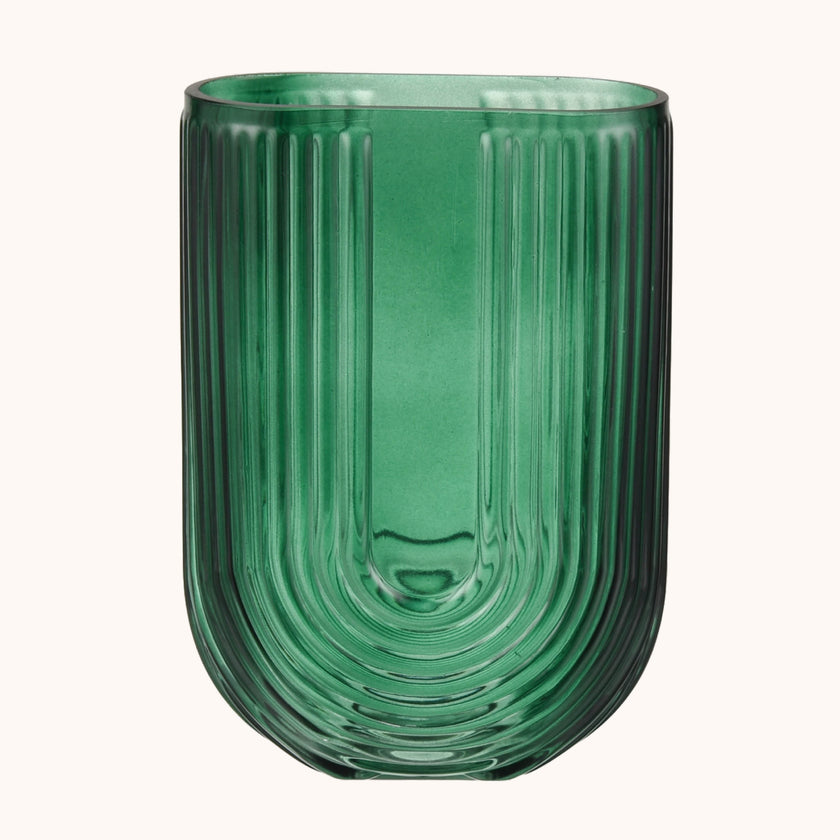 Mid-century green glass vase