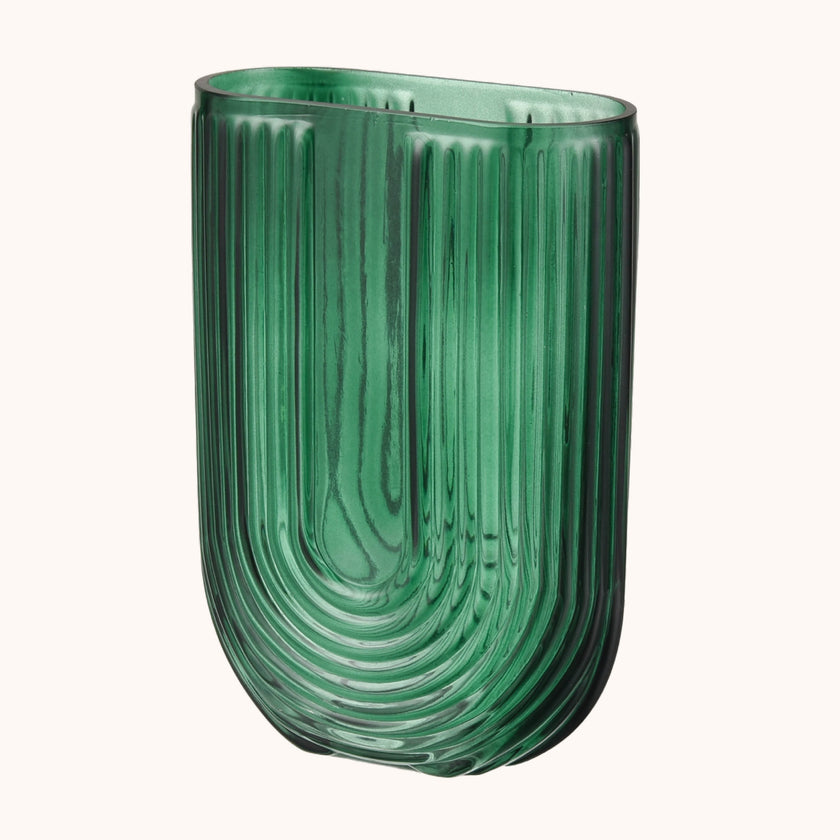 Mid-century green glass vase