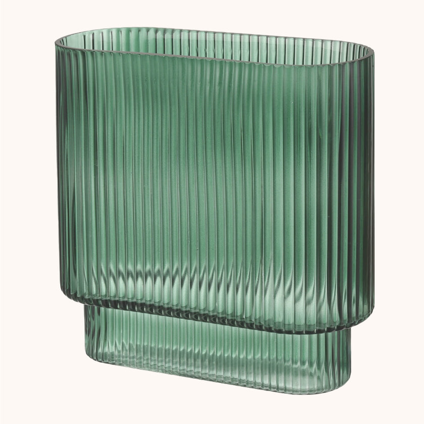 Art Deco green glass vase