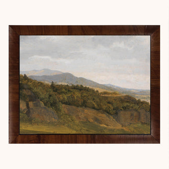 Framed vintage oil reproduction landscape