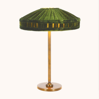Brass and velvet table lamp