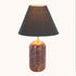 Red marble table lamp with black shade