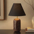 Red marble table lamp with black shade