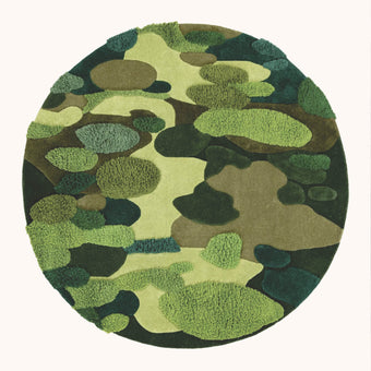 Moss Garden hand tufted 7 foot round rug