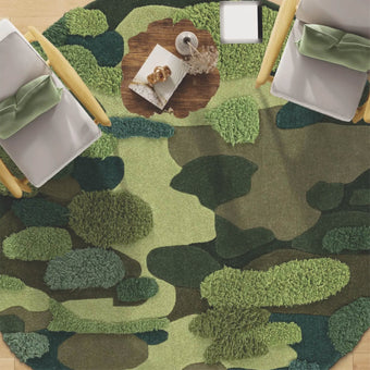 Moss Garden hand tufted 7 foot round rug