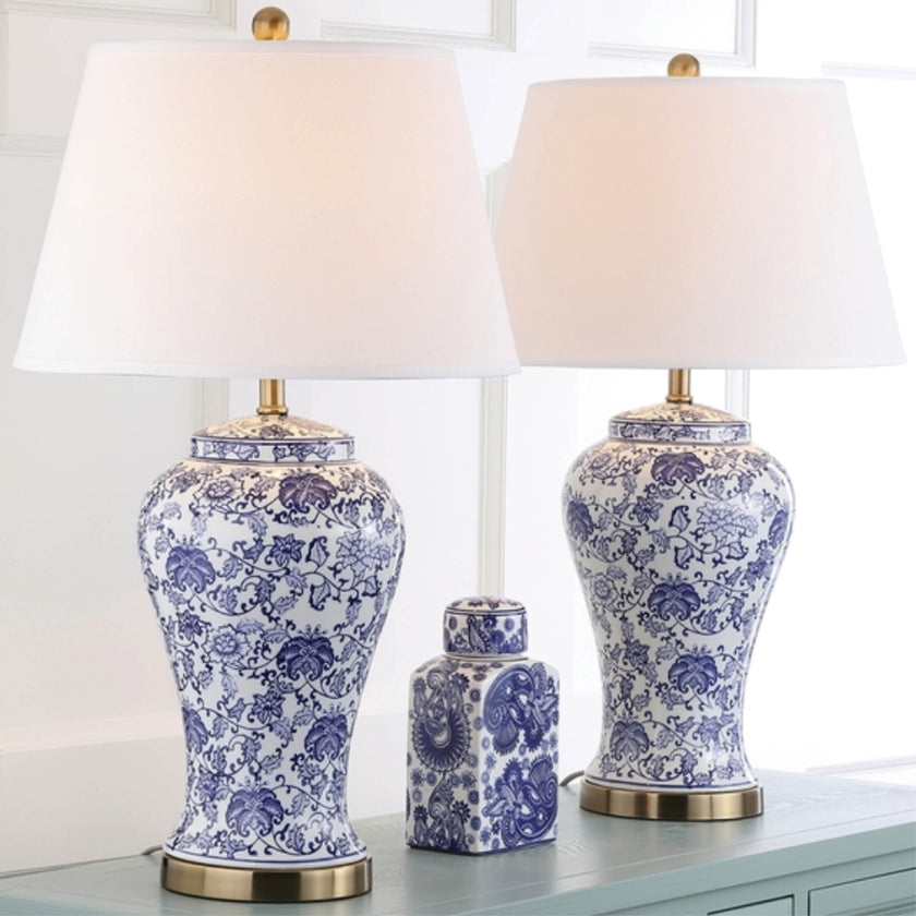 Blossom ceramic set of 2 table lamps