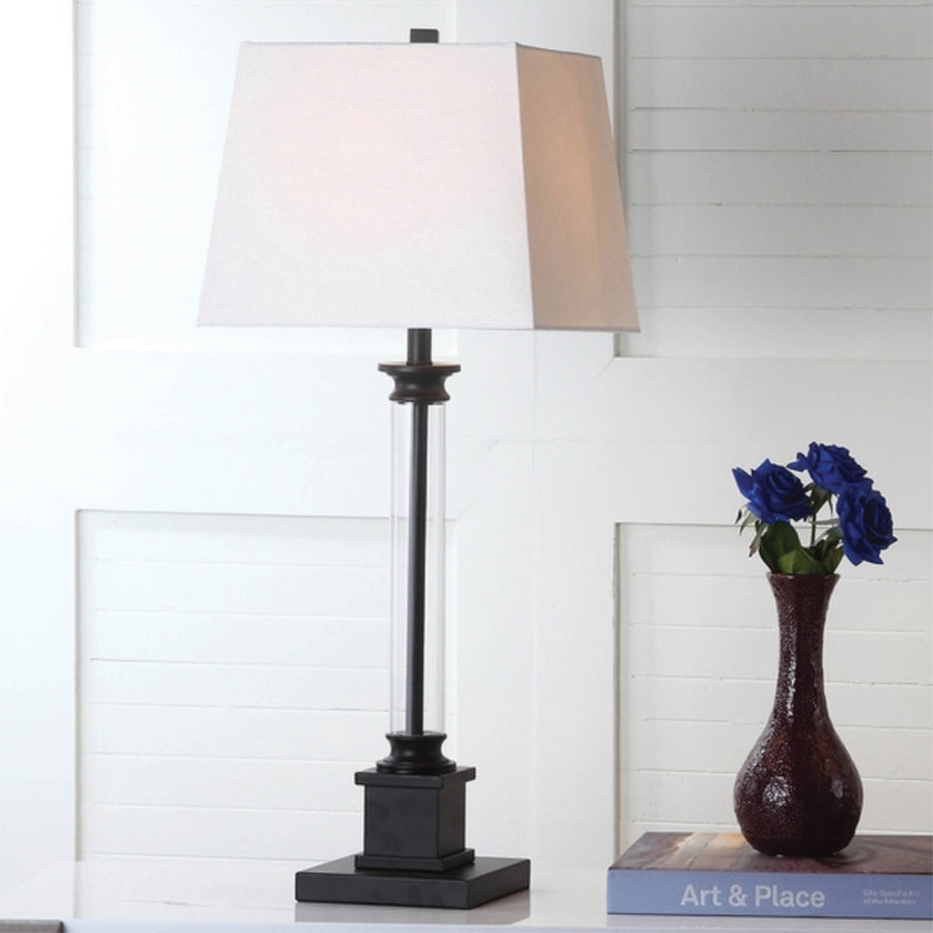 Acrylic column set of 2 table lamps