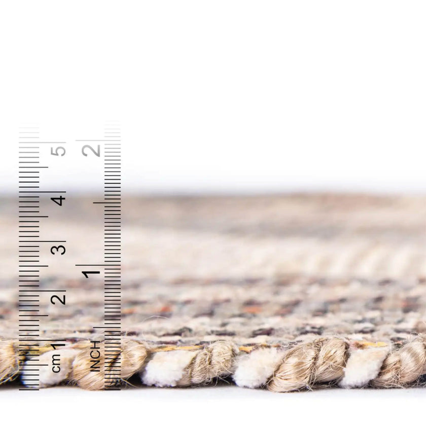 Argyle beige chenille jute rug