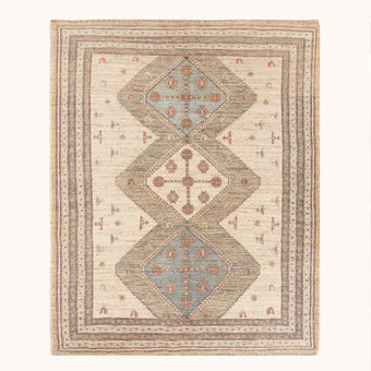 Argyle beige chenille jute rug
