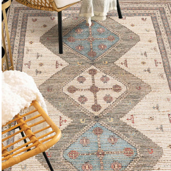 Argyle beige chenille jute rug