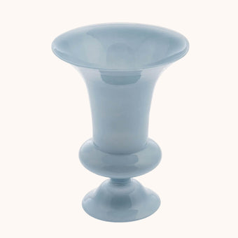 Periwinkle glass tabletop vase