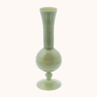 Sage glass tabletop vase