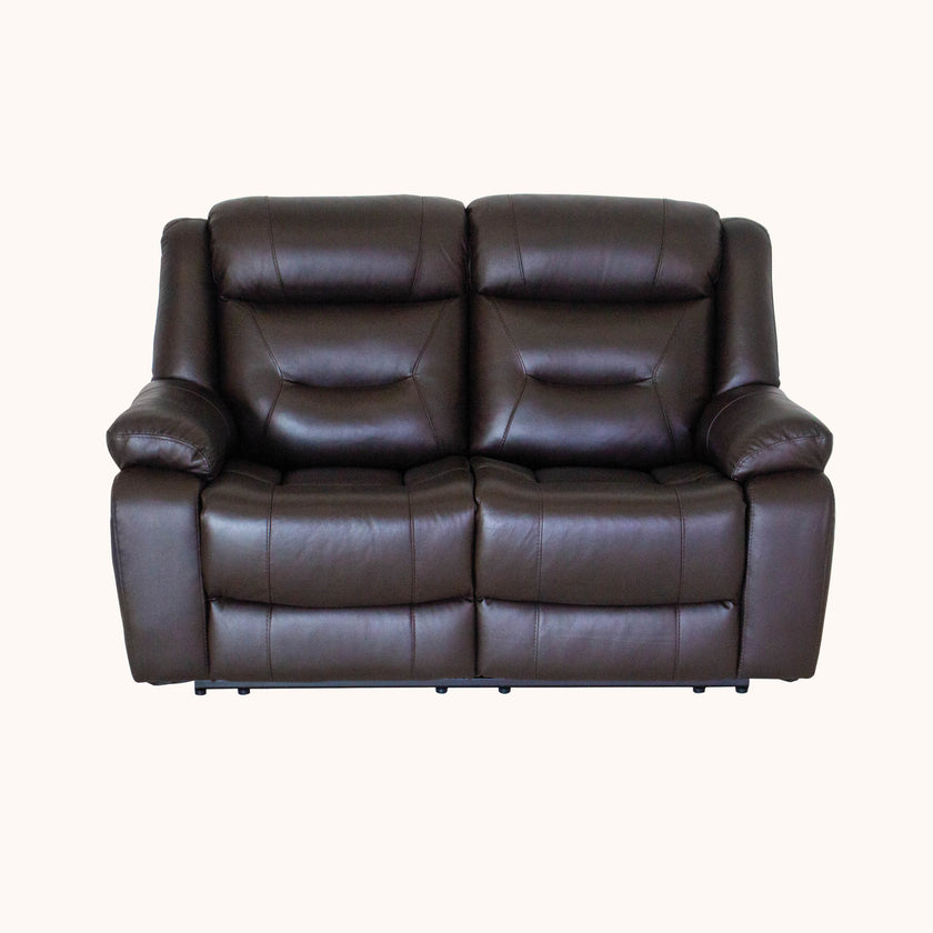 Montana Brown leather reclining loveseat, power