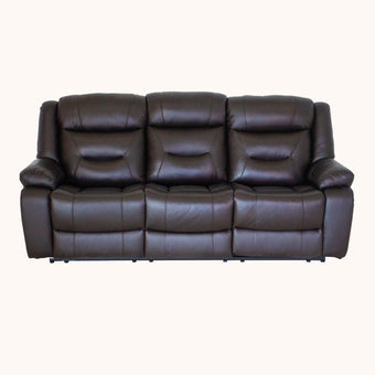Montana Brown leather reclining sofa, power