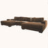 Goodnight Brown 3 piece U sofa-chaise