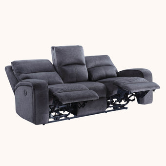 Charcoal power reclining sofa
