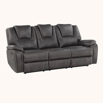 Charcoal manual reclining sofa