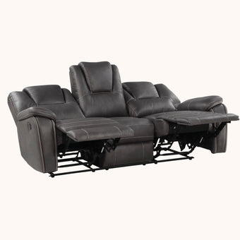 Charcoal manual reclining sofa