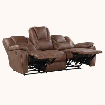 Chestnut manual reclining sofa