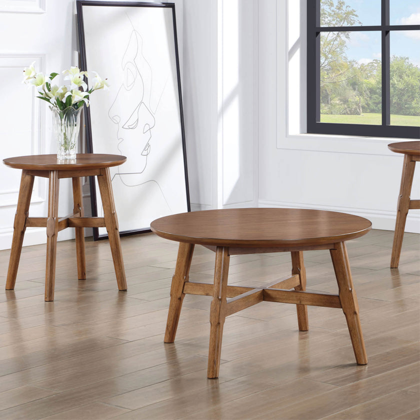 Craftsman 3 piece table set, pecan