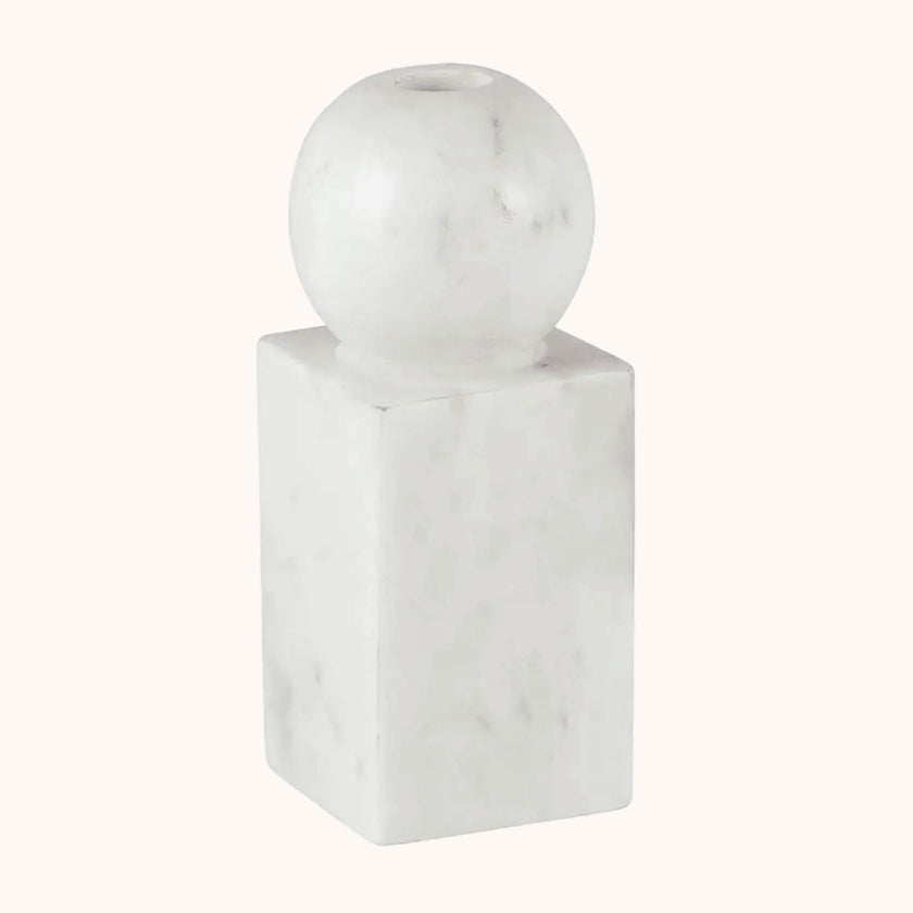 Marble sphere candle holder, large