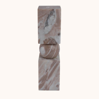 Stone chunky marble candle holder, large