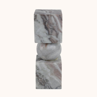 Stone chunky marble candle holder, medium