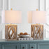 Craftsman wood set of 2 table lamps