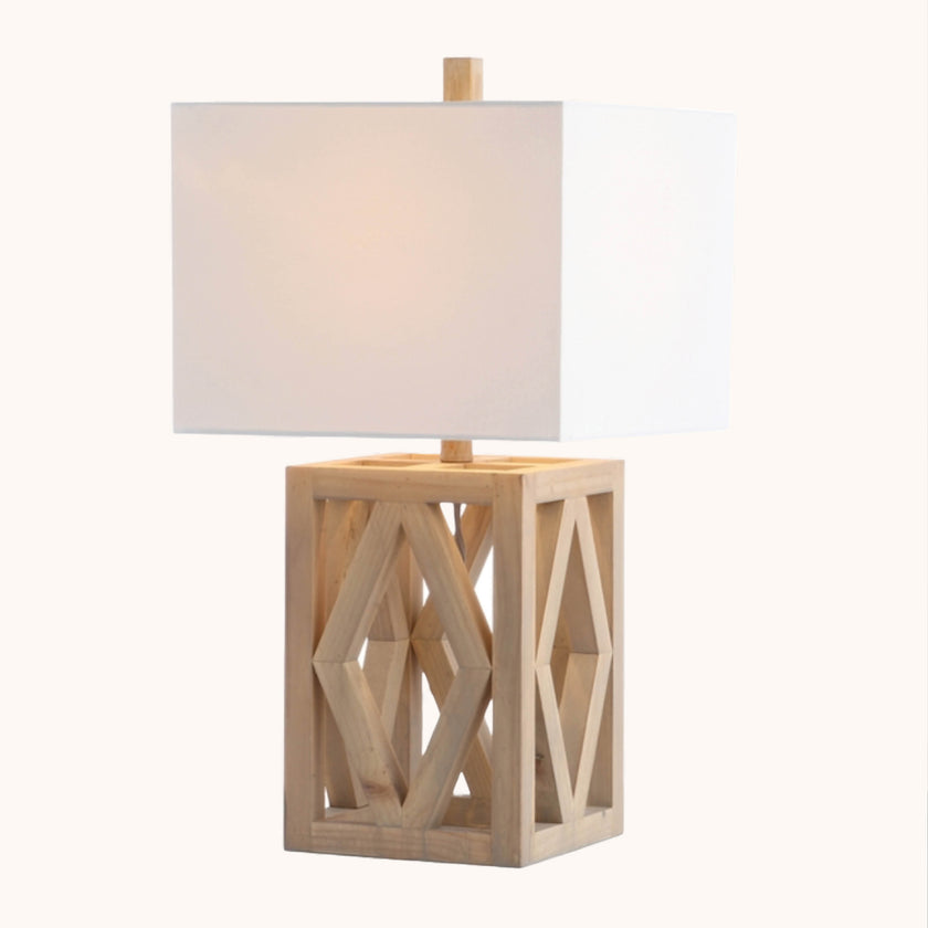 Craftsman wood set of 2 table lamps