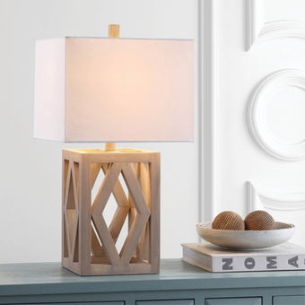 Craftsman wood set of 2 table lamps