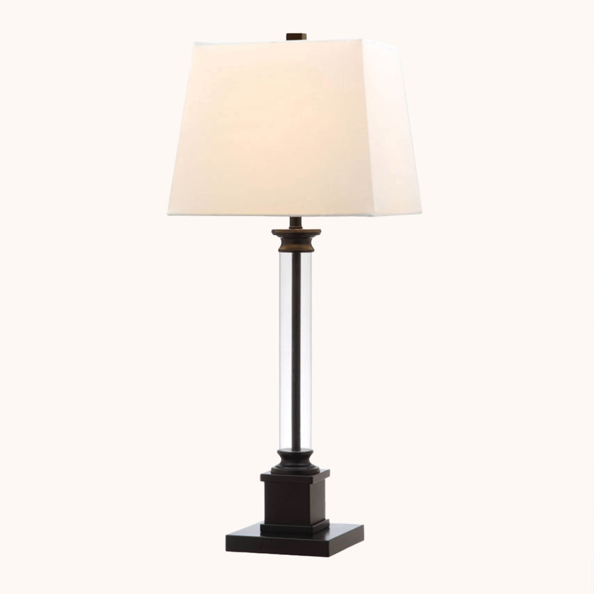 Acrylic column set of 2 table lamps