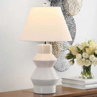 White ceramic table lamp