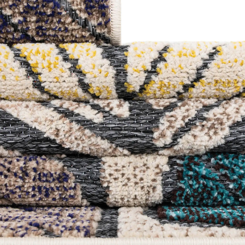 Ginkgo gray blue outdoor rug