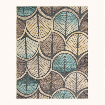 Ginkgo gray blue outdoor rug
