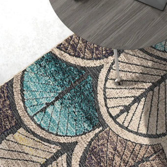 Ginkgo gray blue outdoor rug