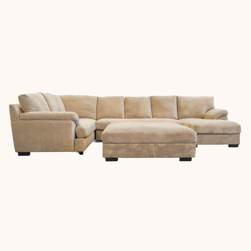 Barbados Tan oversized plush sectional