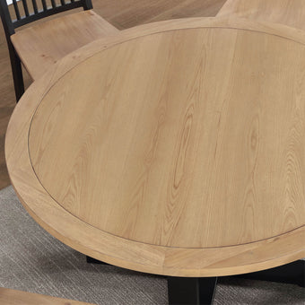Modern farmhouse 5 piece round dining set