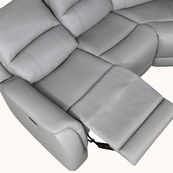 Stone leather 6 piece power reclining sectional