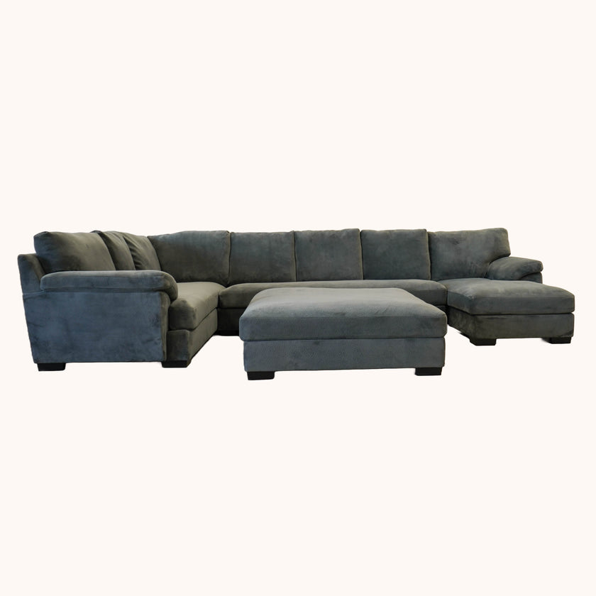 Barbados Gray oversized plush sectional