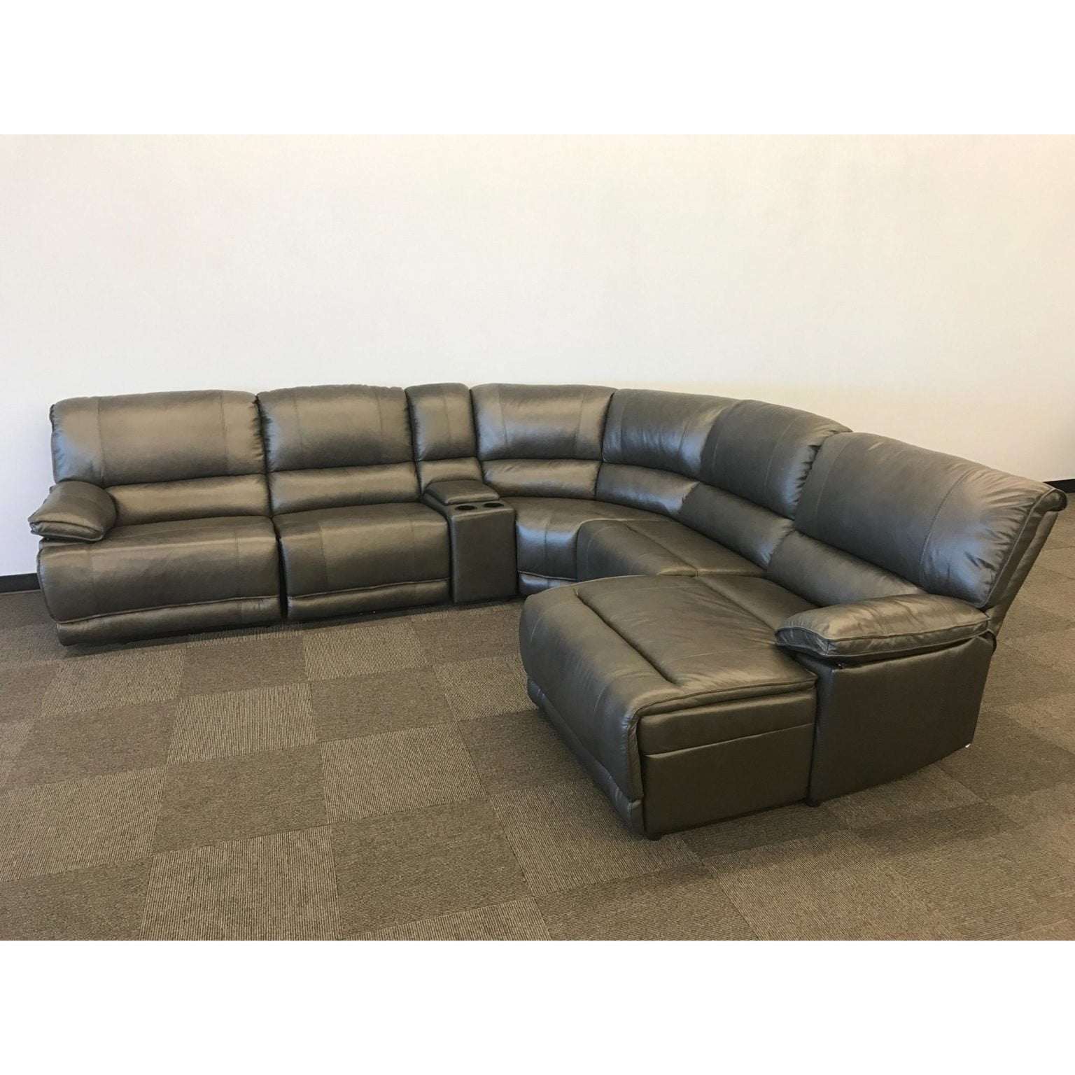 Nirvana Cloud Grey Top Grain Leather Modular Sectional Wallaroos