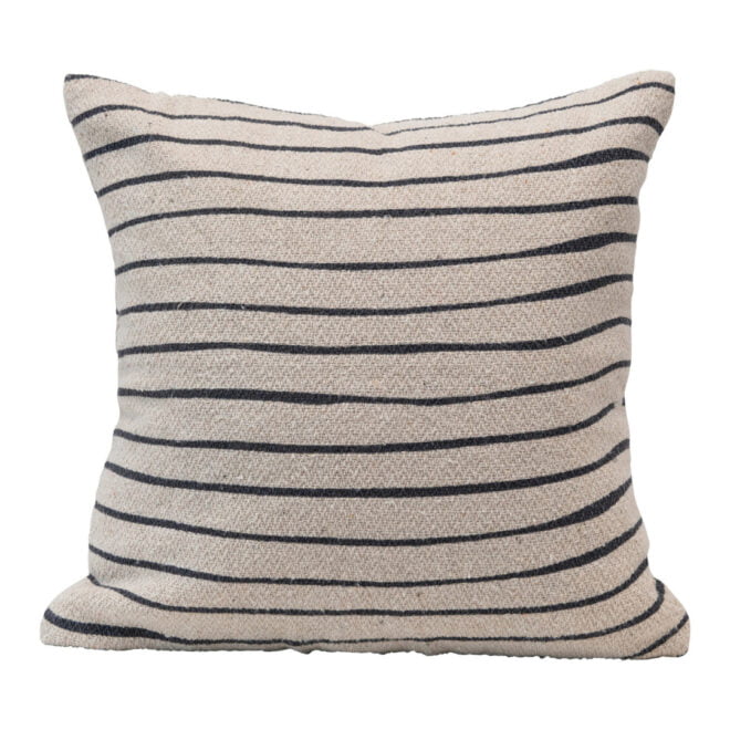 Black and Cream Recycled Cotton Pillow