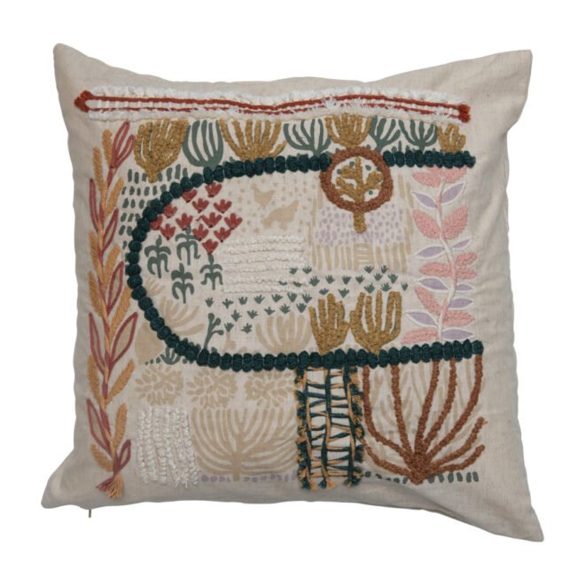 Embroidered Cotton Pillow