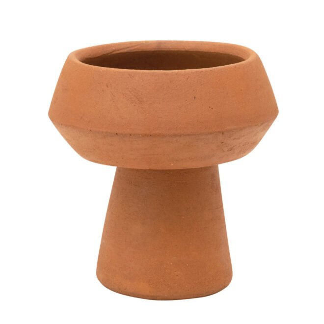 Handmade Terracotta Footed Vase
