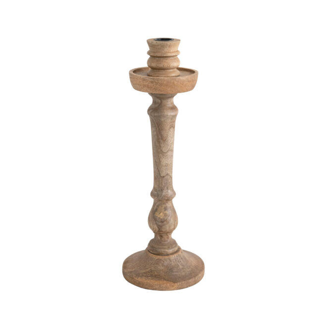 Large Wood taper candle holder