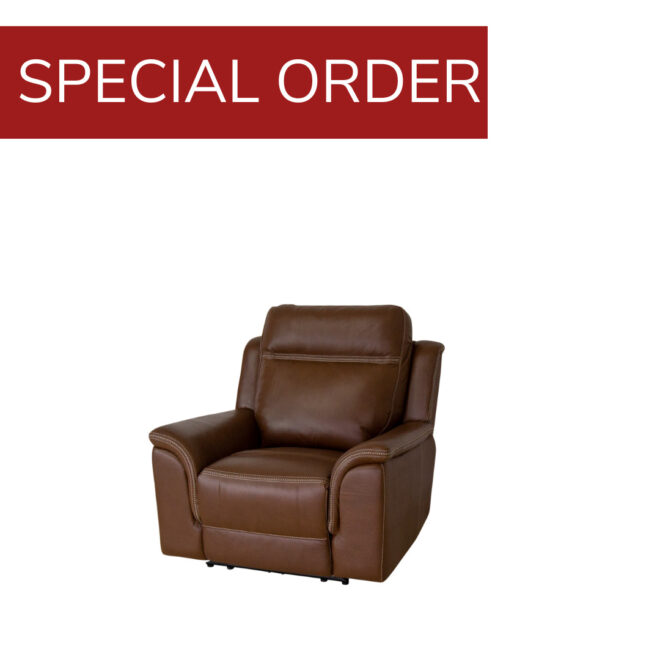 ANGIE reclining leather armchair with ottoman